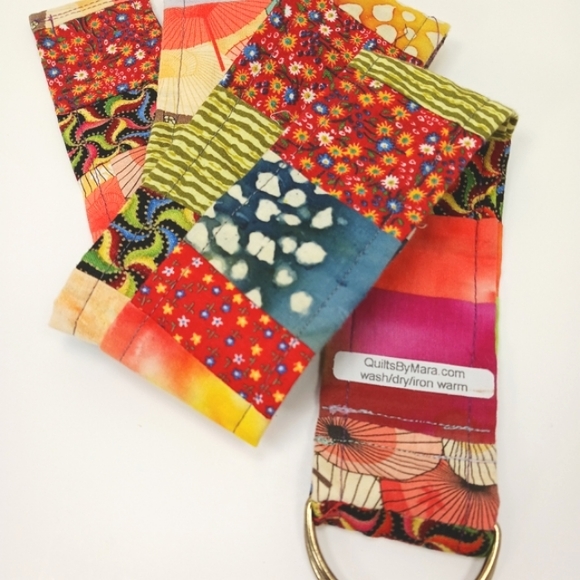 QUILTS BY MARA Cotton Patchwork Belt Calico & Asian Parasols Handmade NW… - Picture 2 of 8